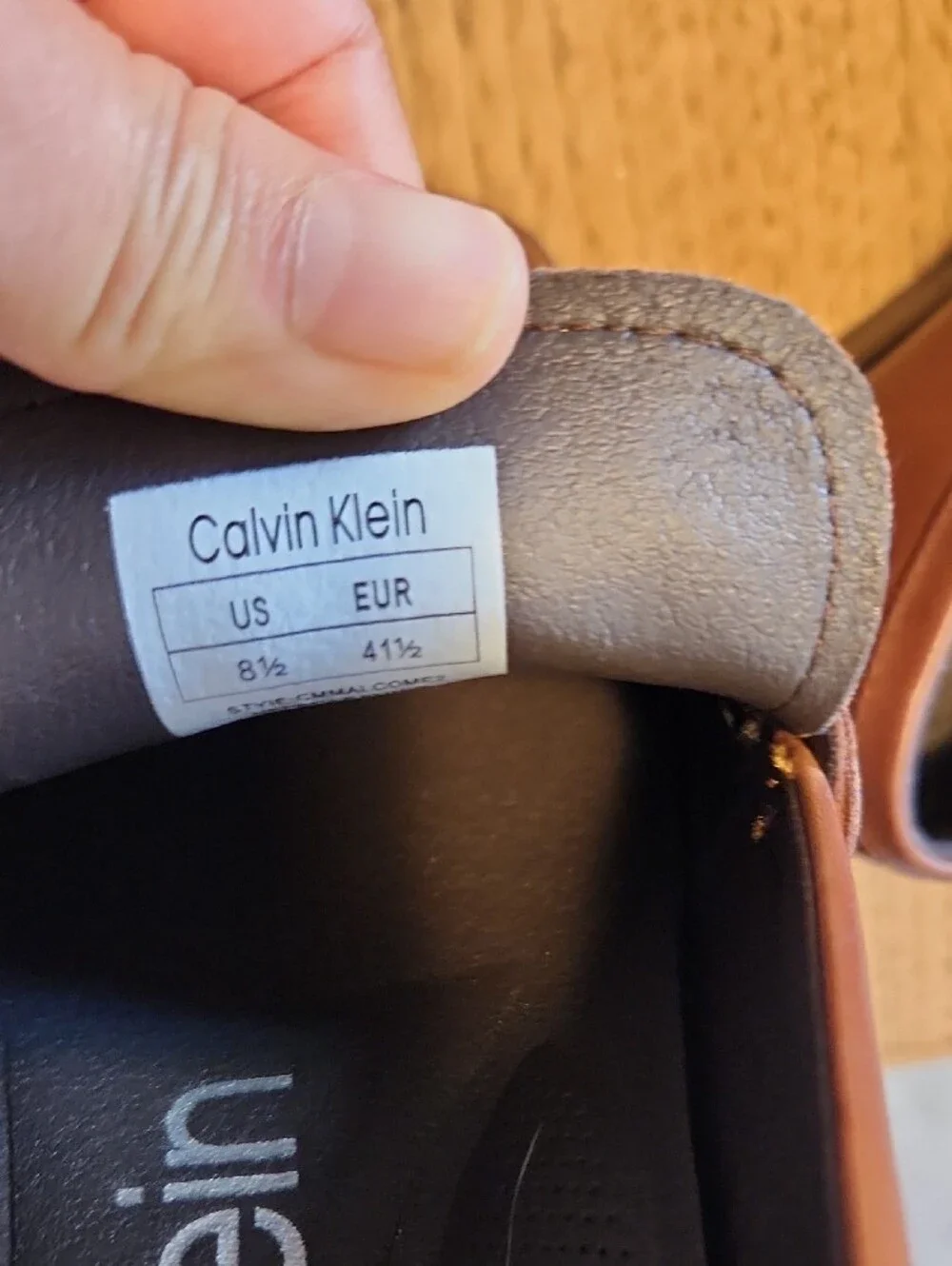 Calvin Klein Men’s Bronw Leather Bit Slip-On Loafers